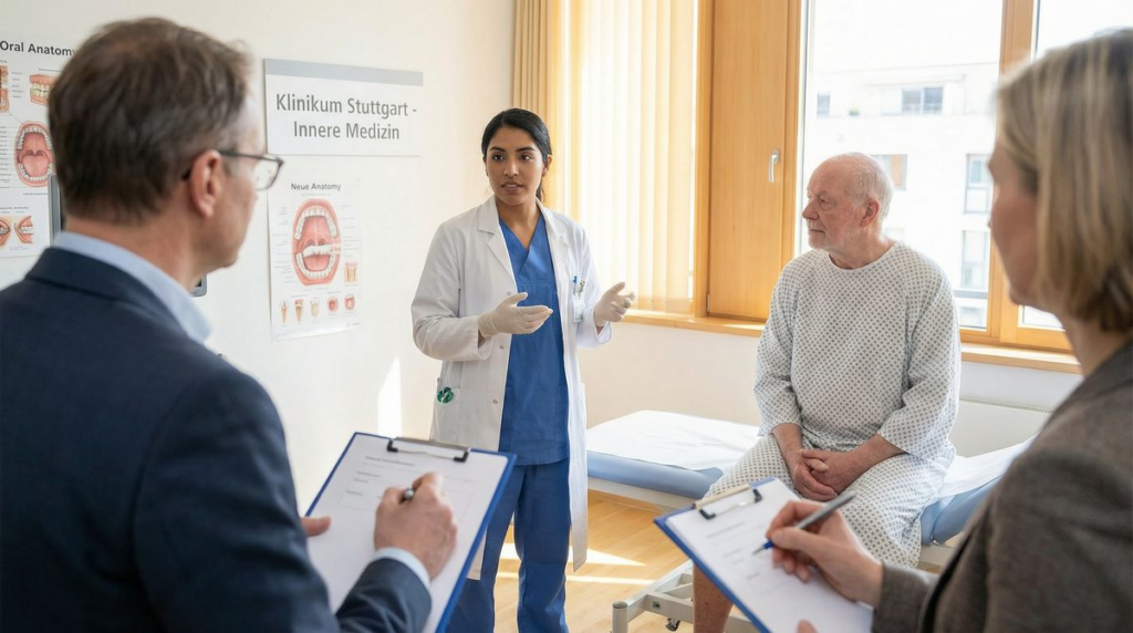 estructura del examen Kenntnisprüfung presentación caso clínico